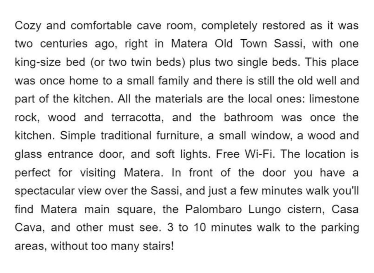 מטרה Cave Rooms Sassi חדר תמונה